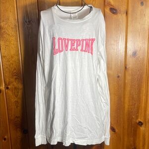 PINK Victoria's Secret White Garment size medium pink oversized top love PINK